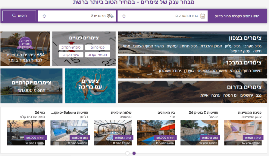 חדרים להשכרה לפי שעה